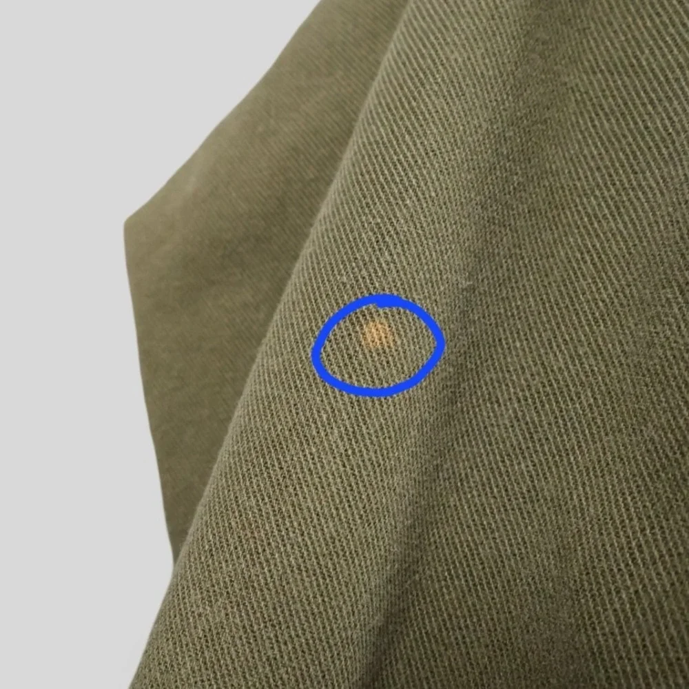 Vintage Levi's Shirt Mens L Red Tab Loose Fit Metal Button Army Green Denim‎ Y2K